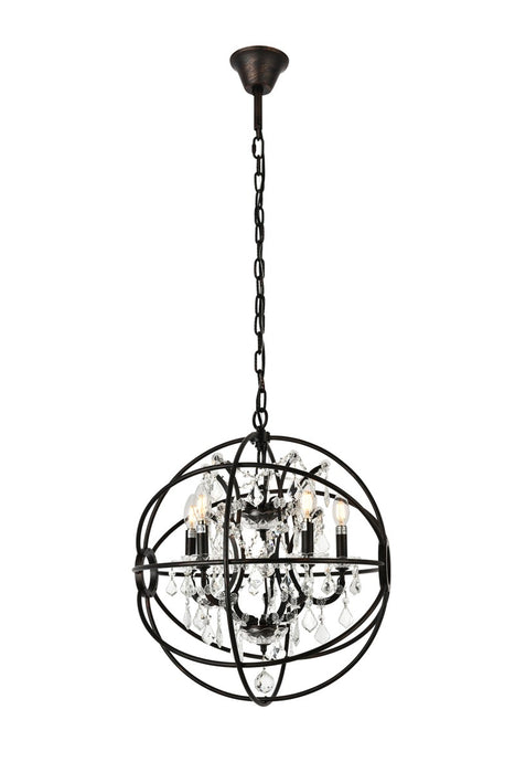 Elegant Lighting 1130D20DB/RC Five Light Pendant, Dark Bronze