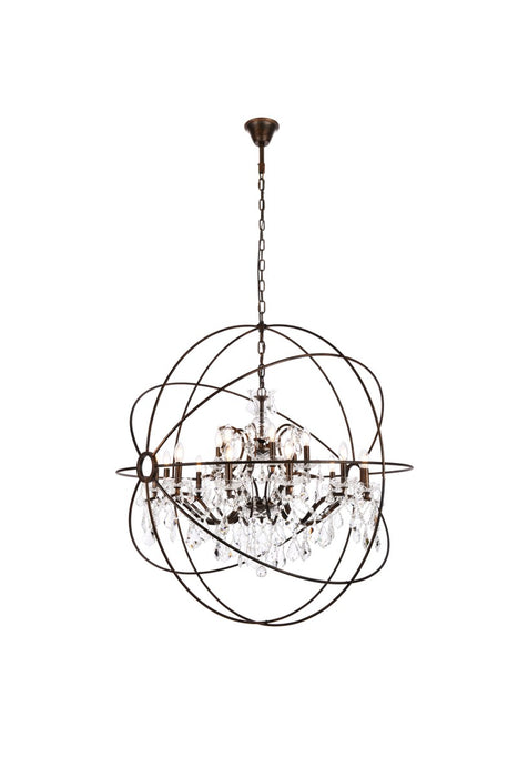 Elegant Lighting 1130G43DB/RC 18 Light Chandelier, Dark Bronze