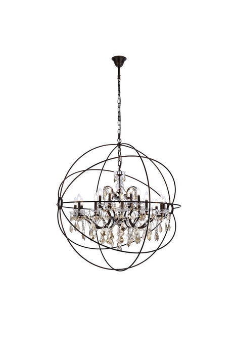 Elegant Lighting 1130G43DB-GT/RC 18 Light Chandelier, Dark Bronze