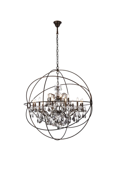 Elegant Lighting 1130G43DB-SS/RC 18 Light Chandelier, Dark Bronze