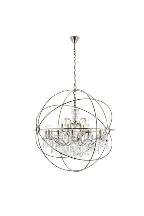 Elegant Lighting 1130G43PN/RC 18 Light Chandelier, Polished Nickel