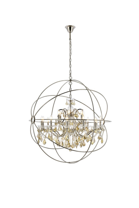 Elegant Lighting 1130G43PN-GT/RC 18 Light Chandelier, Polished Nickel