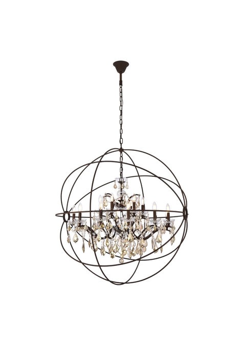 Elegant Lighting 1130G43RI-GT/RC 18 Light Chandelier, Rustic Intent
