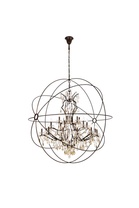 Elegant Lighting 1130G60DB/RC 25 Light Chandelier, Dark Bronze