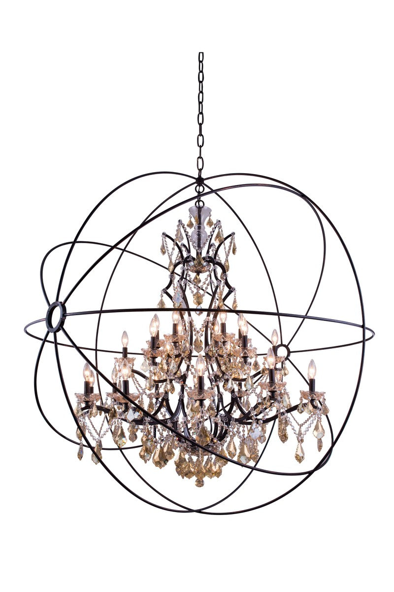 Elegant Lighting 1130G60DB-GT/RC 25 Light Chandelier, Dark Bronze