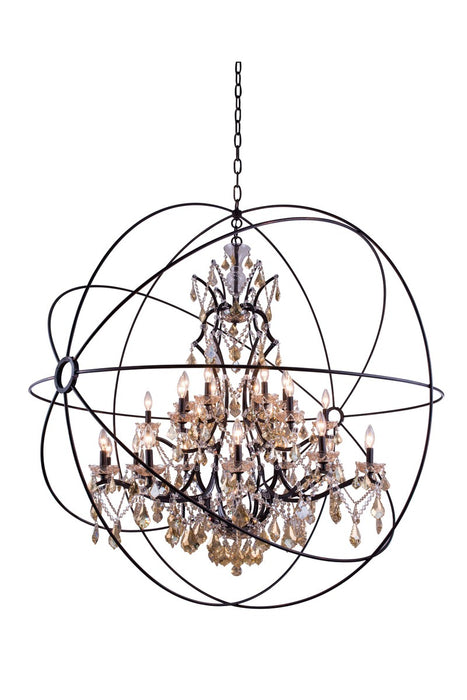 Elegant Lighting 1130G60DB-GT/RC 25 Light Chandelier, Dark Bronze