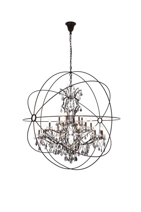Elegant Lighting 1130G60DB-SS/RC 25 Light Chandelier, Dark Bronze