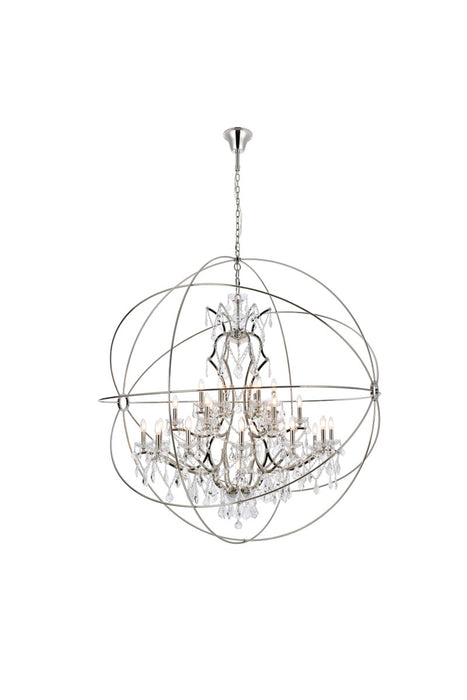 Elegant Lighting 1130G60PN/RC 25 Light Chandelier, Polished Nickel