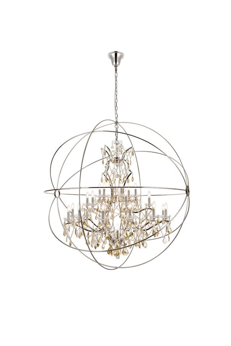 Elegant Lighting 1130G60PN-GT/RC 25 Light Chandelier, Polished Nickel