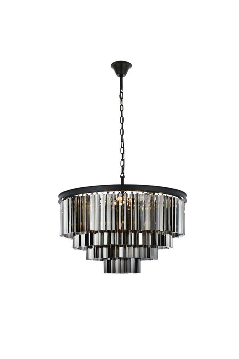 Elegant Lighting 1201D32MB-SS/RC 17 Light Chandelier, Matte Black