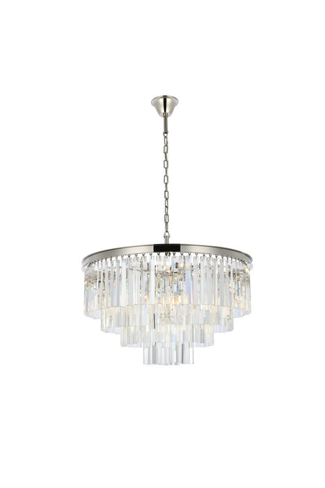 Elegant Lighting 1201D32PN/RC 17 Light Chandelier, Polished Nickel