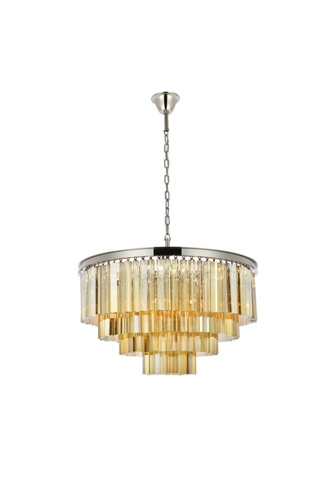 Elegant Lighting 1201D32PN-GT/RC 17 Light Chandelier, Polished Nickel