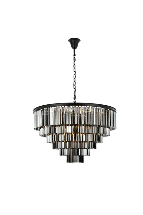 Elegant Lighting 1201D44MB-SS/RC 33 Light Chandelier, Matte Black