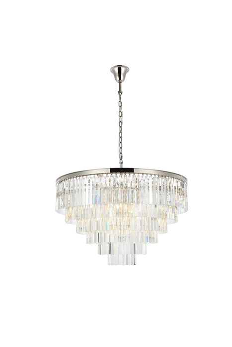 Elegant Lighting 1201D44PN/RC 33 Light Chandelier, Polished Nickel