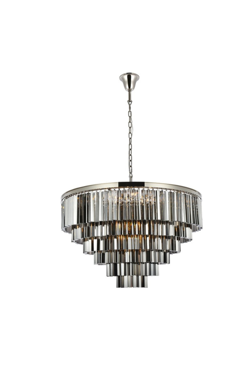 Elegant Lighting 1201D44PN-SS/RC 33 Light Chandelier, Polished Nickel