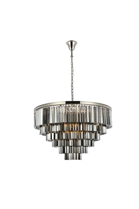 Elegant Lighting 1201D44PN-SS/RC 33 Light Chandelier, Polished Nickel