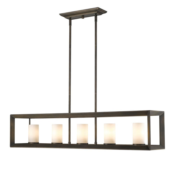 Golden 2073-LP GMT-OP Five Light Linear Pendant, Gunmetal Bronze