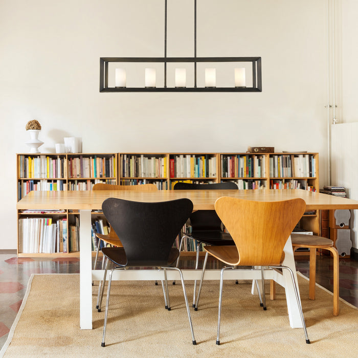 Golden 2073-LP GMT-OP Five Light Linear Pendant, Gunmetal Bronze