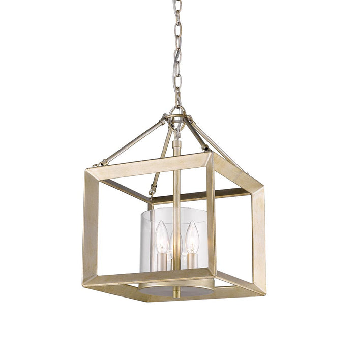 Golden 2073-SF WG-CLR Three Light Semi-Flush Mount, White Gold