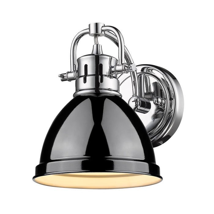 Golden 3602-BA1 CH-BK One Light Bath Vanity, Chrome
