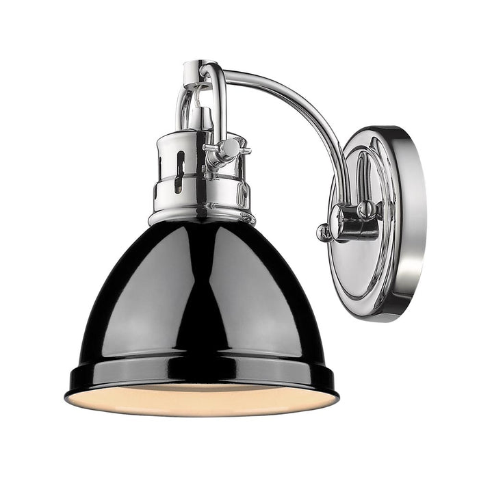 Golden 3602-BA1 CH-BK One Light Bath Vanity, Chrome