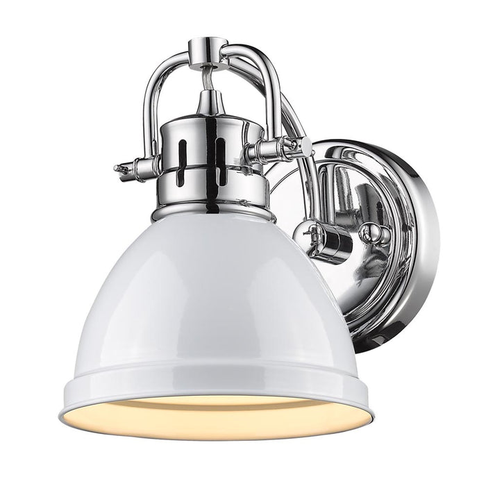 Golden 3602-BA1 CH-WH One Light Bath Vanity, Chrome