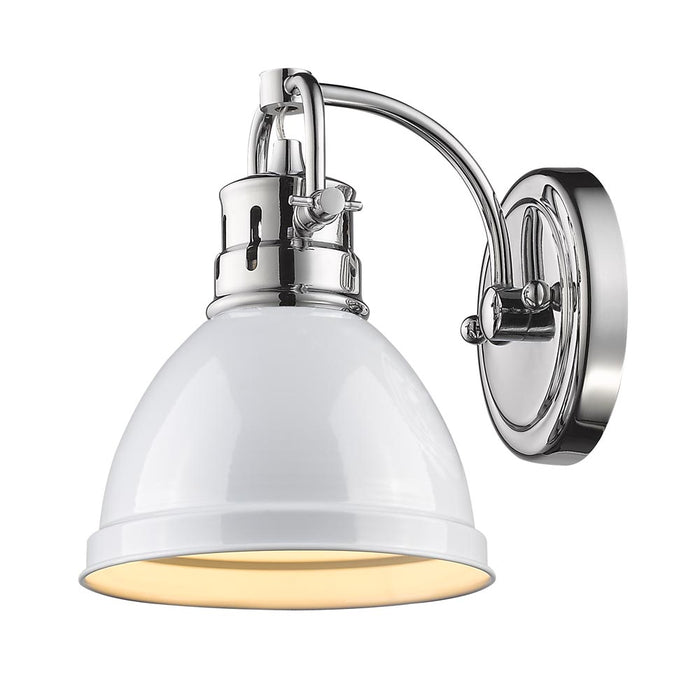 Golden 3602-BA1 CH-WH One Light Bath Vanity, Chrome