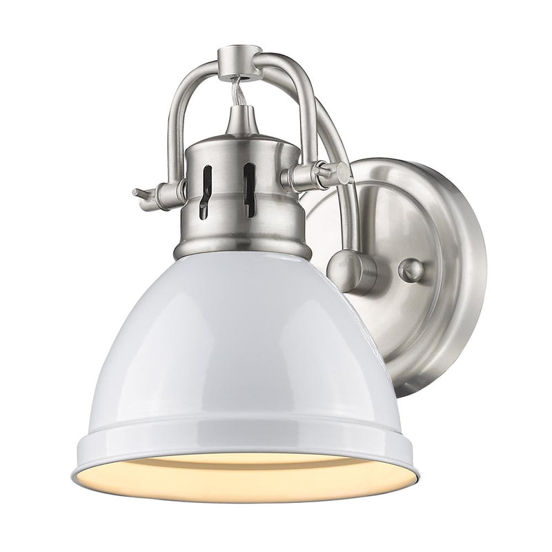 Golden 3602-BA1 PW-WH One Light Bath Vanity, Pewter