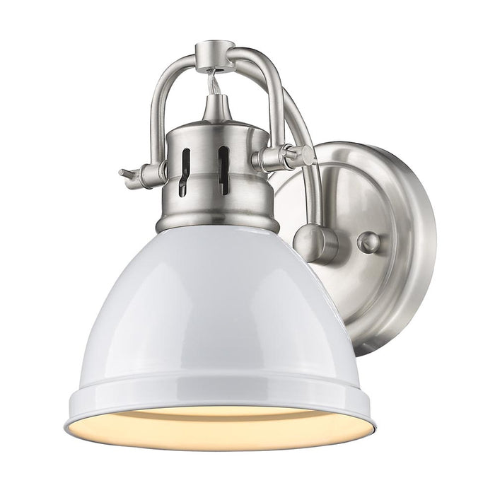 Golden 3602-BA1 PW-WH One Light Bath Vanity, Pewter