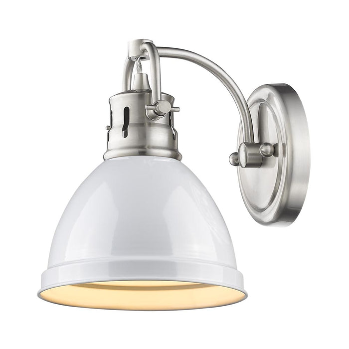 Golden 3602-BA1 PW-WH One Light Bath Vanity, Pewter