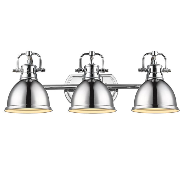 Golden 3602-BA3 CH-CH Three Light Bath Vanity, Chrome