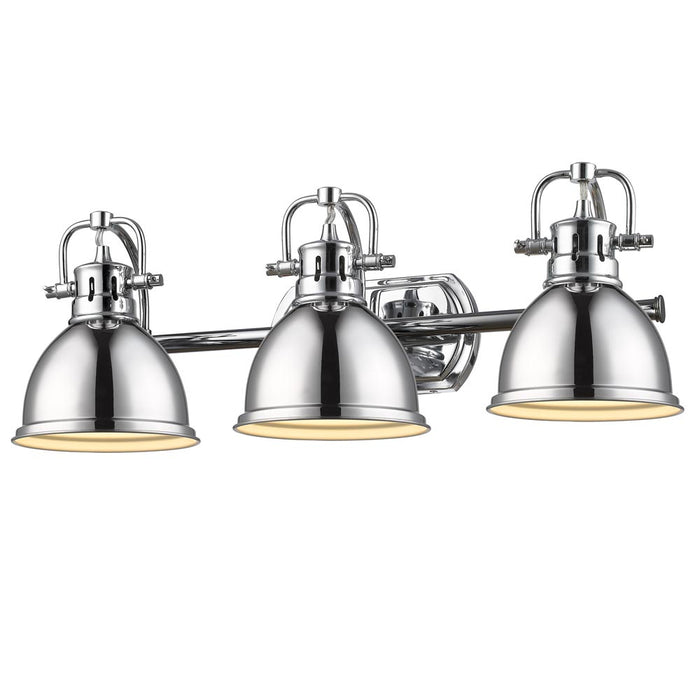 Golden 3602-BA3 CH-CH Three Light Bath Vanity, Chrome