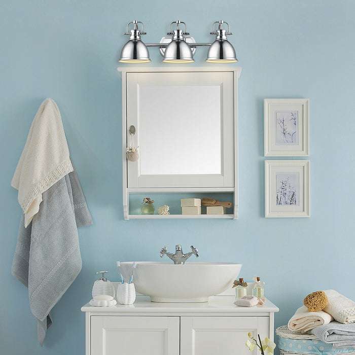 Golden 3602-BA3 CH-CH Three Light Bath Vanity, Chrome
