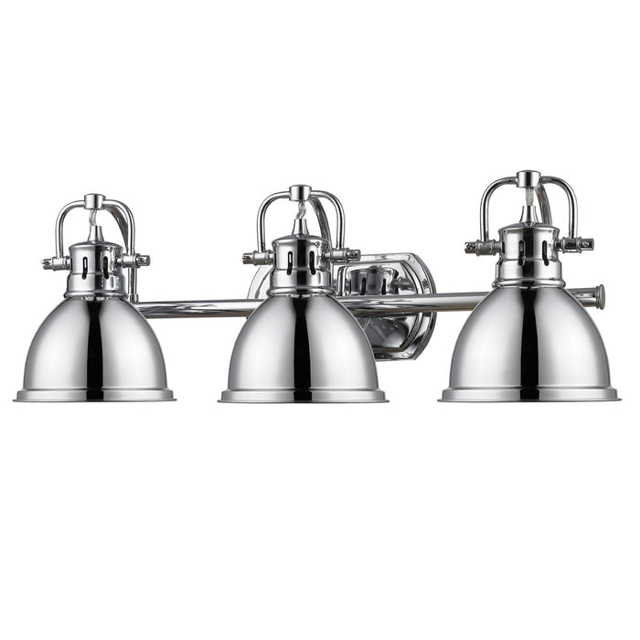 Golden 3602-BA3 CH-CH Three Light Bath Vanity, Chrome