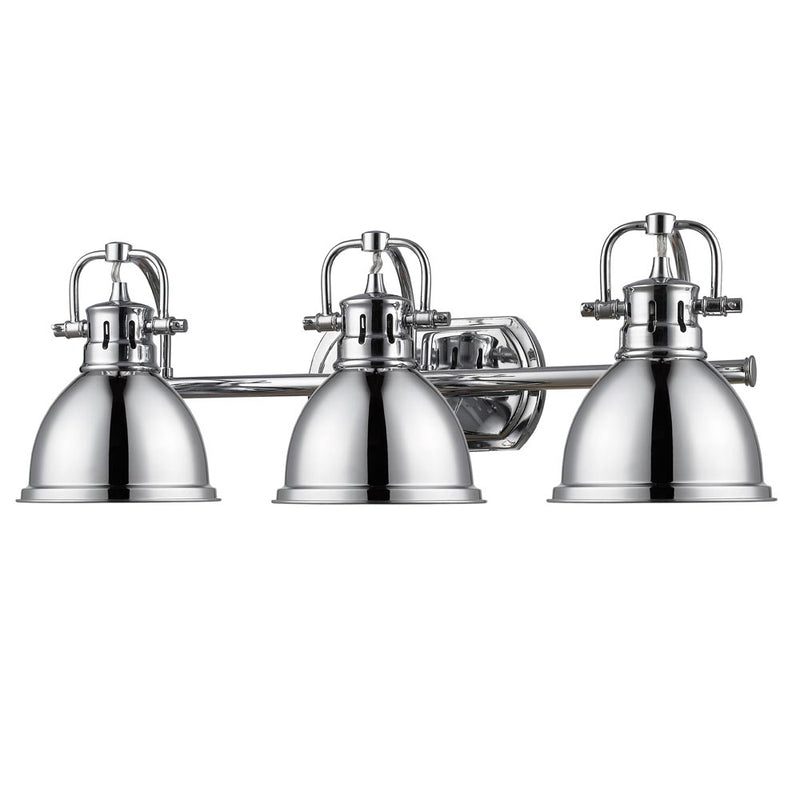 Golden 3602-BA3 CH-CH Three Light Bath Vanity, Chrome