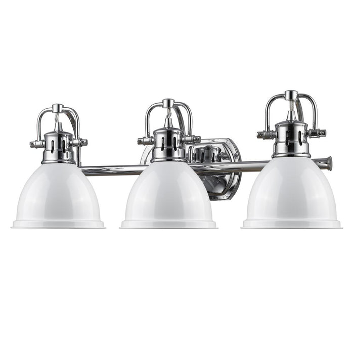 Golden 3602-BA3 CH-WH Three Light Bath Vanity, Chrome