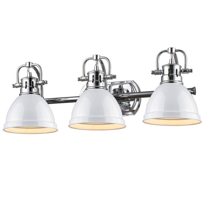 Golden 3602-BA3 CH-WH Three Light Bath Vanity, Chrome