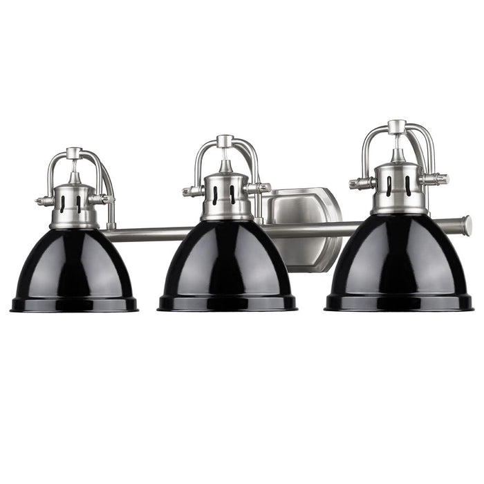Golden 3602-BA3 PW-BK Three Light Bath Vanity, Pewter