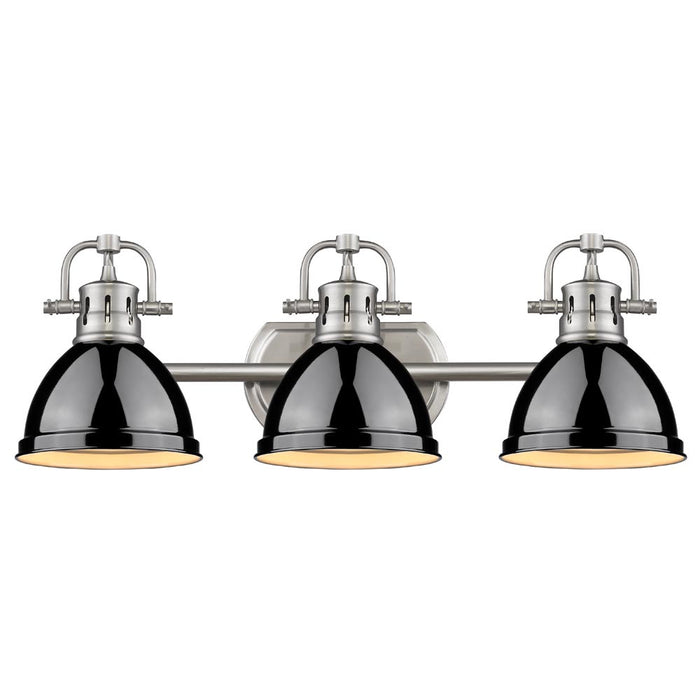 Golden 3602-BA3 PW-BK Three Light Bath Vanity, Pewter