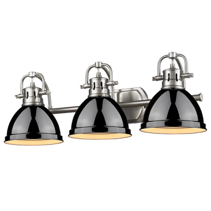 Golden 3602-BA3 PW-BK Three Light Bath Vanity, Pewter