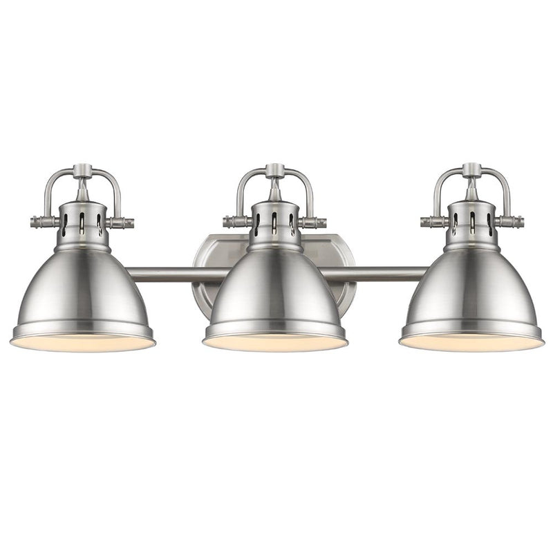 Golden 3602-BA3 PW-PW Three Light Bath Vanity, Pewter