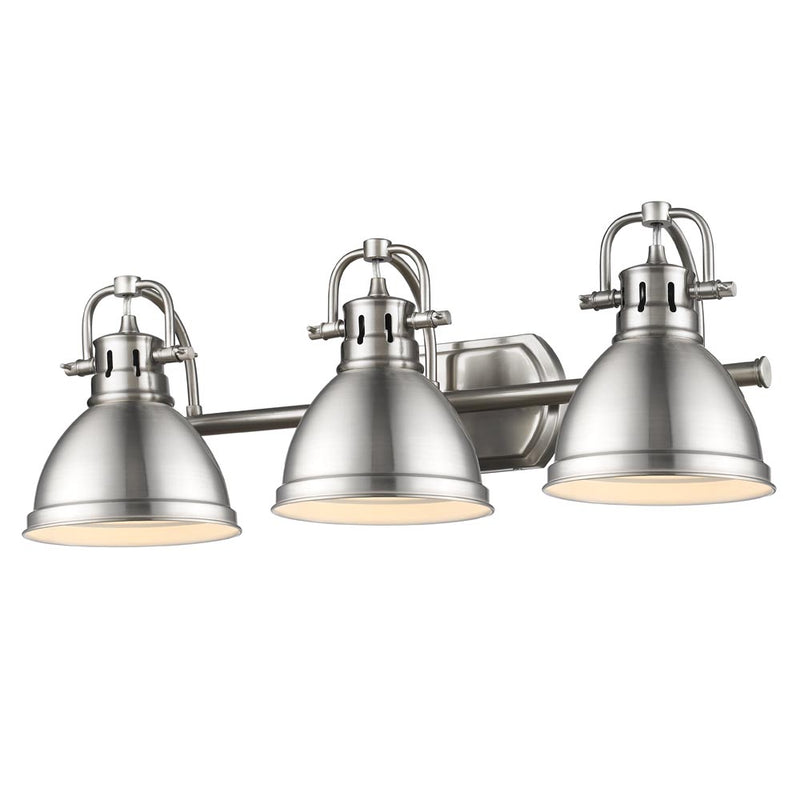 Golden 3602-BA3 PW-PW Three Light Bath Vanity, Pewter