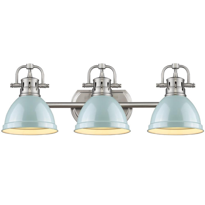 Golden 3602-BA3 PW-SF Three Light Bath Vanity, Pewter