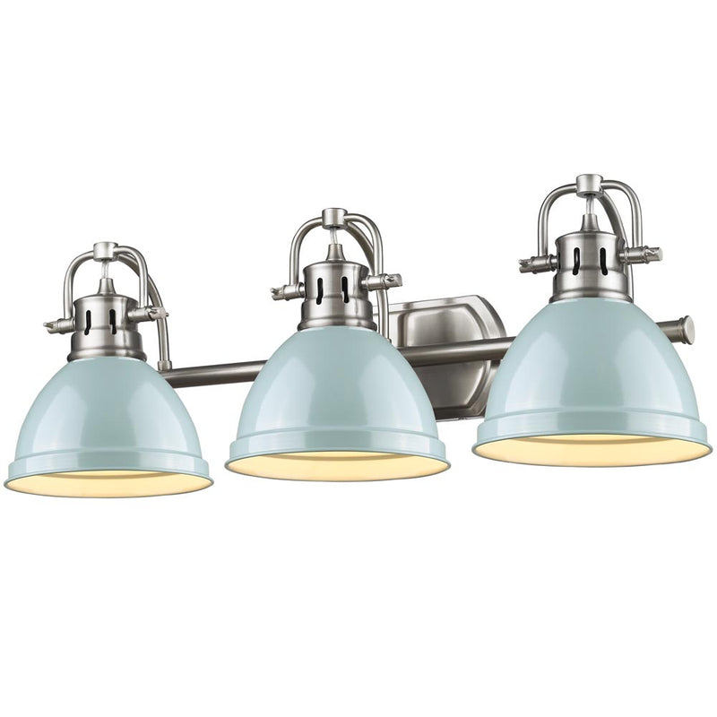 Golden 3602-BA3 PW-SF Three Light Bath Vanity, Pewter