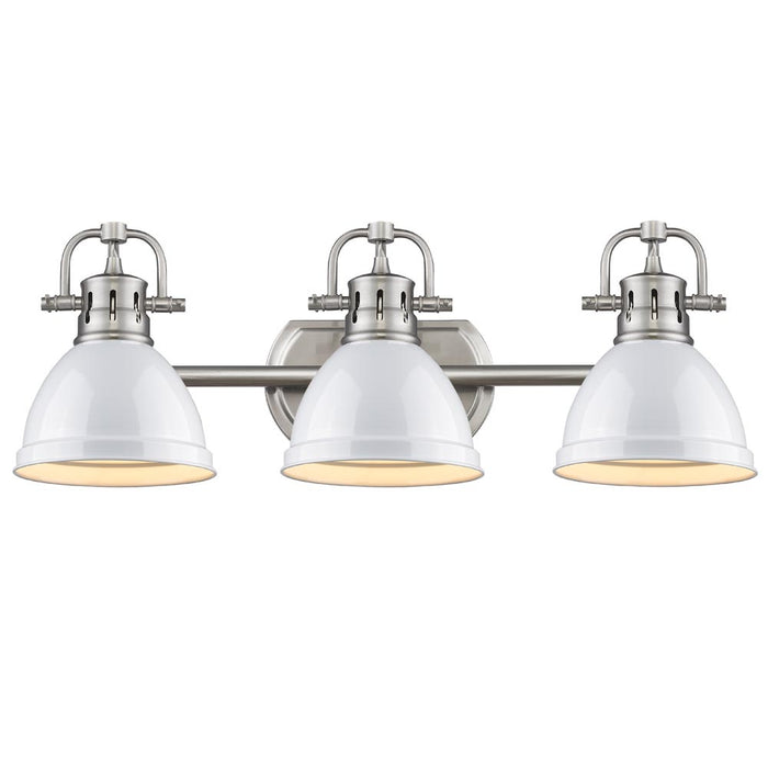 Golden 3602-BA3 PW-WH Three Light Bath Vanity, Pewter