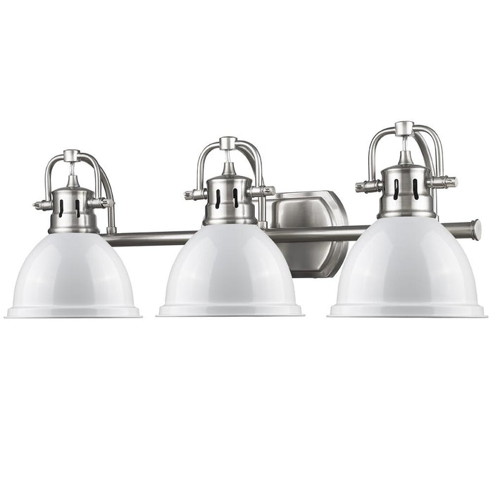 Golden 3602-BA3 PW-WH Three Light Bath Vanity, Pewter
