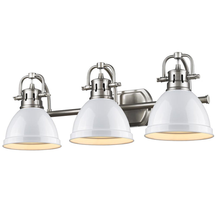 Golden 3602-BA3 PW-WH Three Light Bath Vanity, Pewter