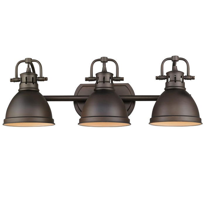 Golden 3602-BA3 RBZ-RBZ Three Light Bath Vanity, Rubbed Bronze