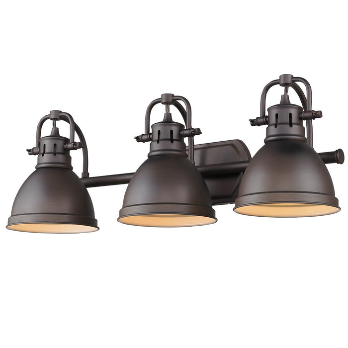 Golden 3602-BA3 RBZ-RBZ Three Light Bath Vanity, Rubbed Bronze
