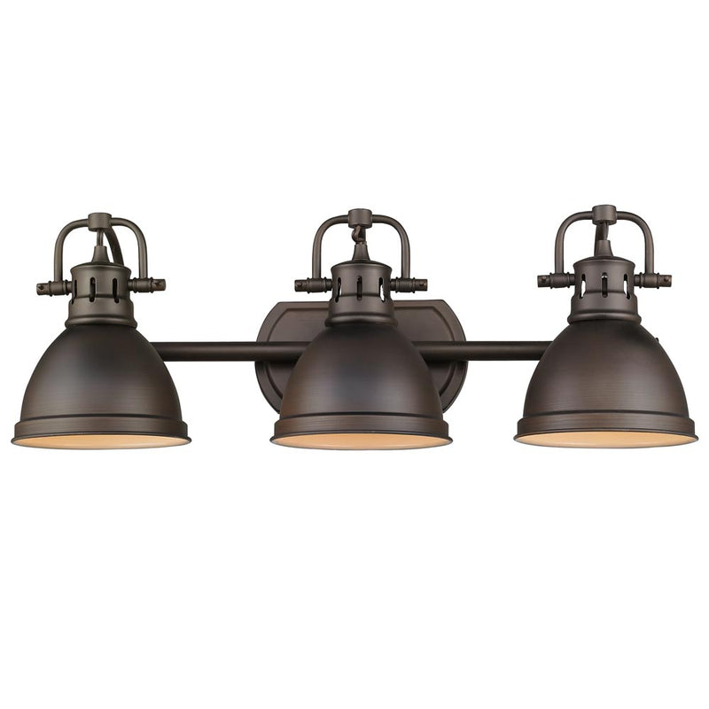Golden 3602-BA3 RBZ-RBZ Three Light Bath Vanity, Rubbed Bronze